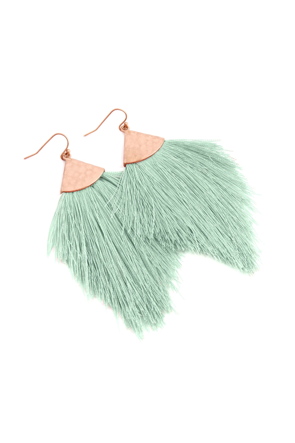 Mint Tassel Drop Earrings - Pack of 6