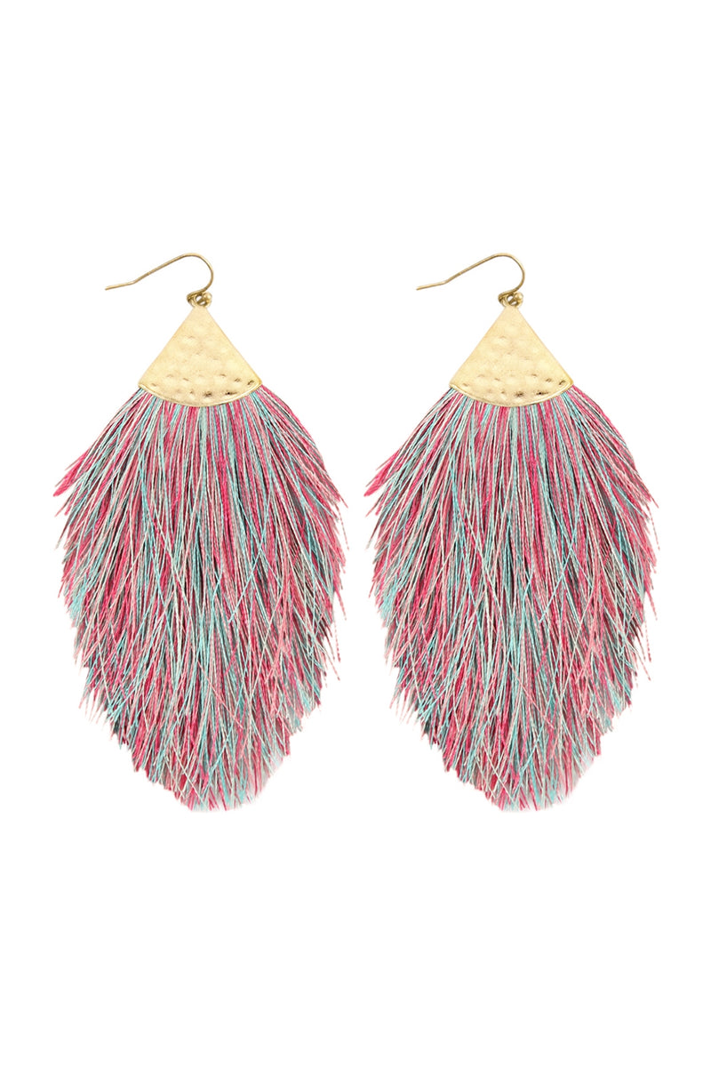 Multicolor Tassel Drop Earrings - Pack of 6