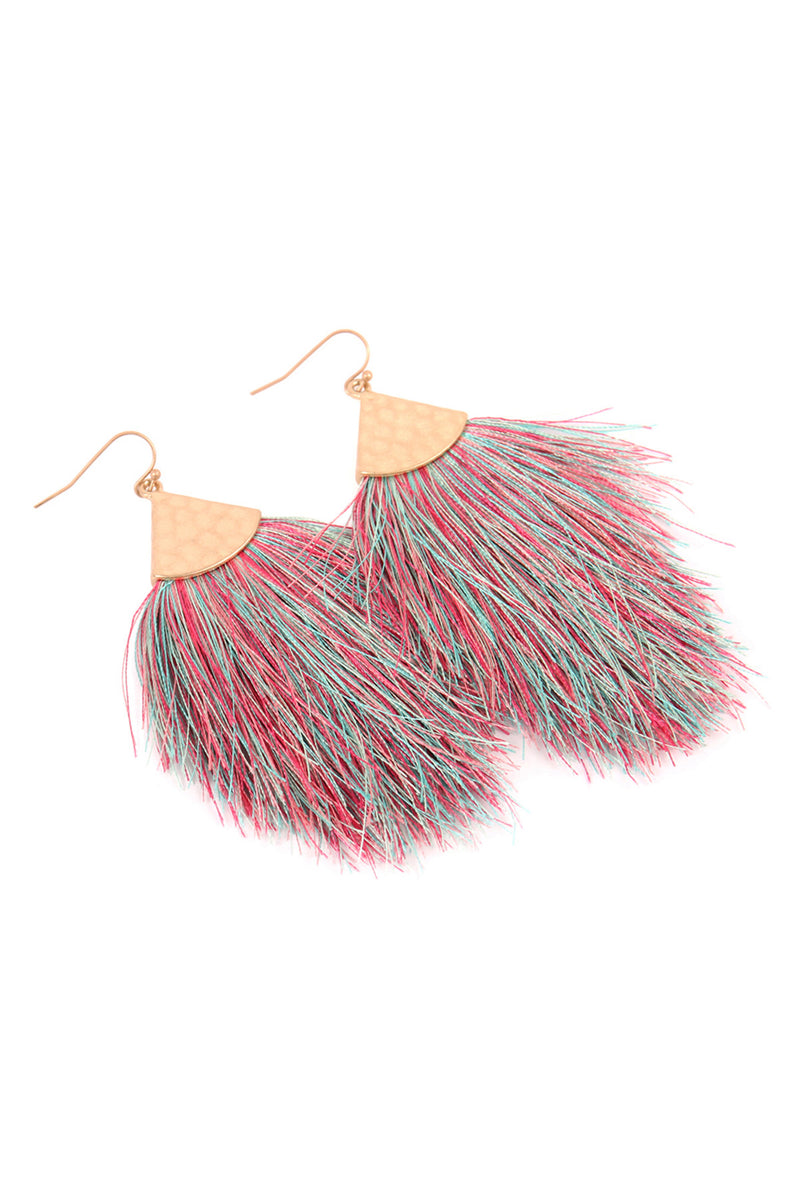 Multicolor Tassel Drop Earrings - Pack of 6