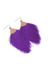 Purple Tassel Drop Earrings - Pack of 6
