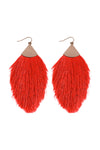 Red Tassel Drop Earrings - Pack of 6