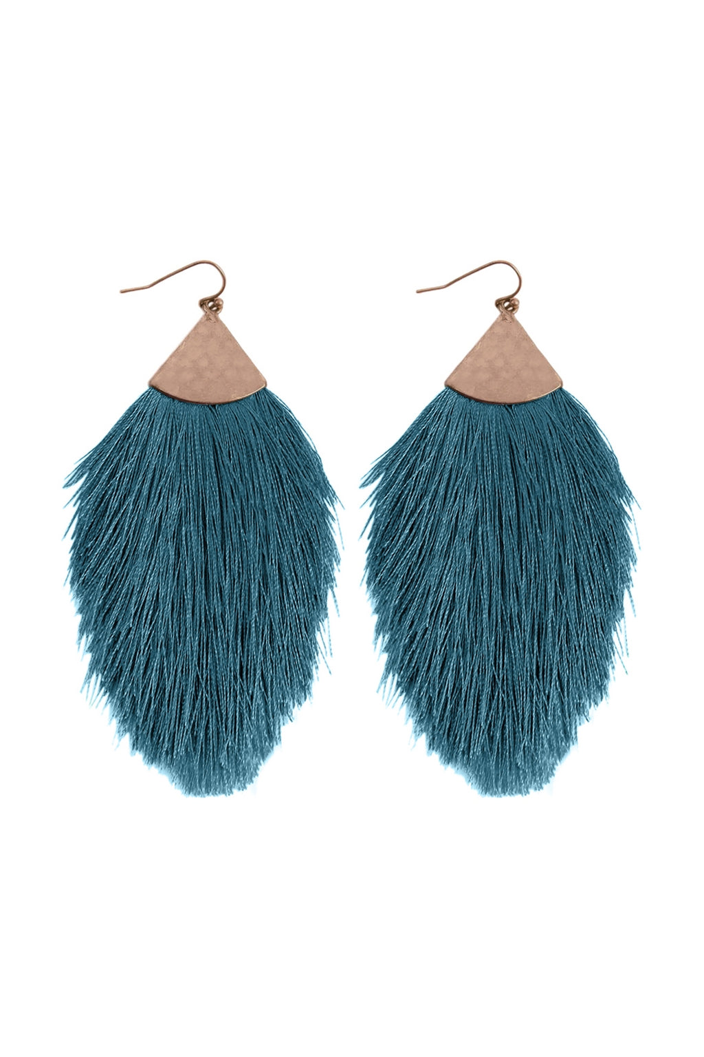 Teal Tassel Drop Earrings - Pack of 6