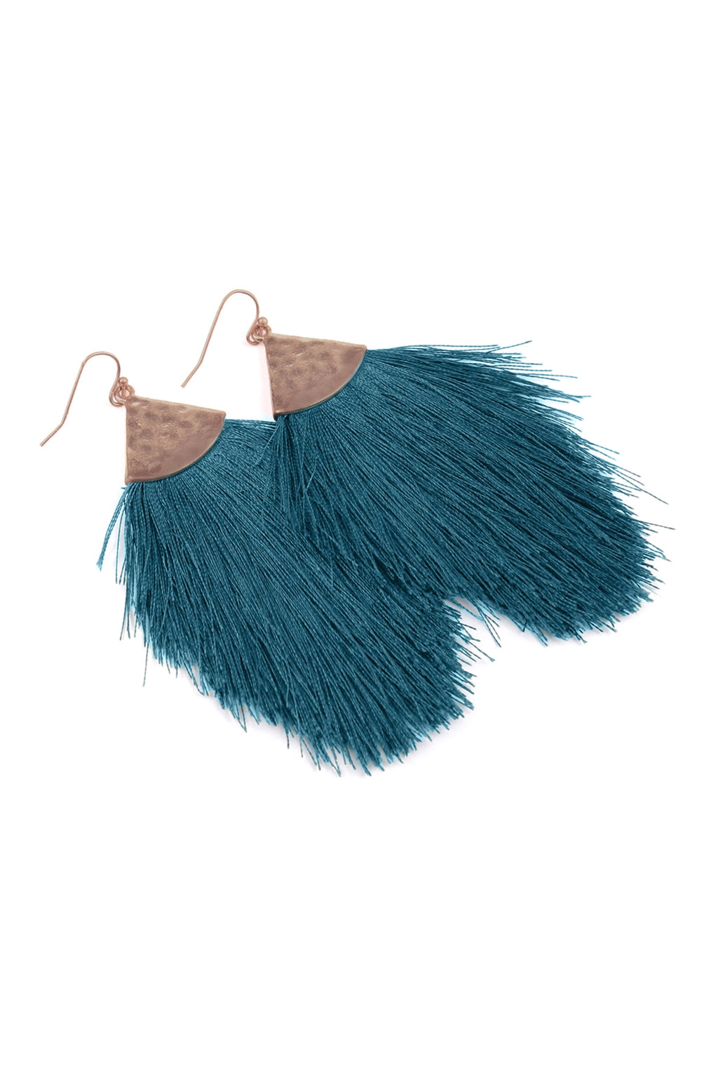 Teal Tassel Drop Earrings - Pack of 6