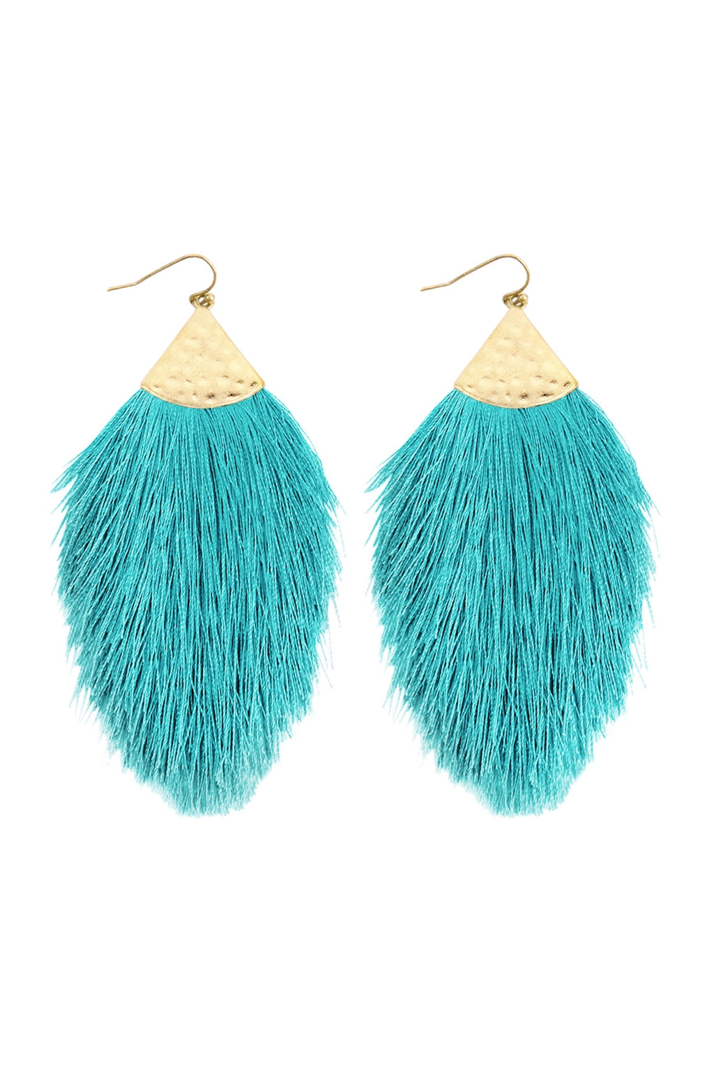 Turquoise Tassel Drop Earrings - Pack of 6