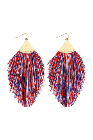 Western Boots Seed Bead Drop Earrings Red Blue - Pack of 6