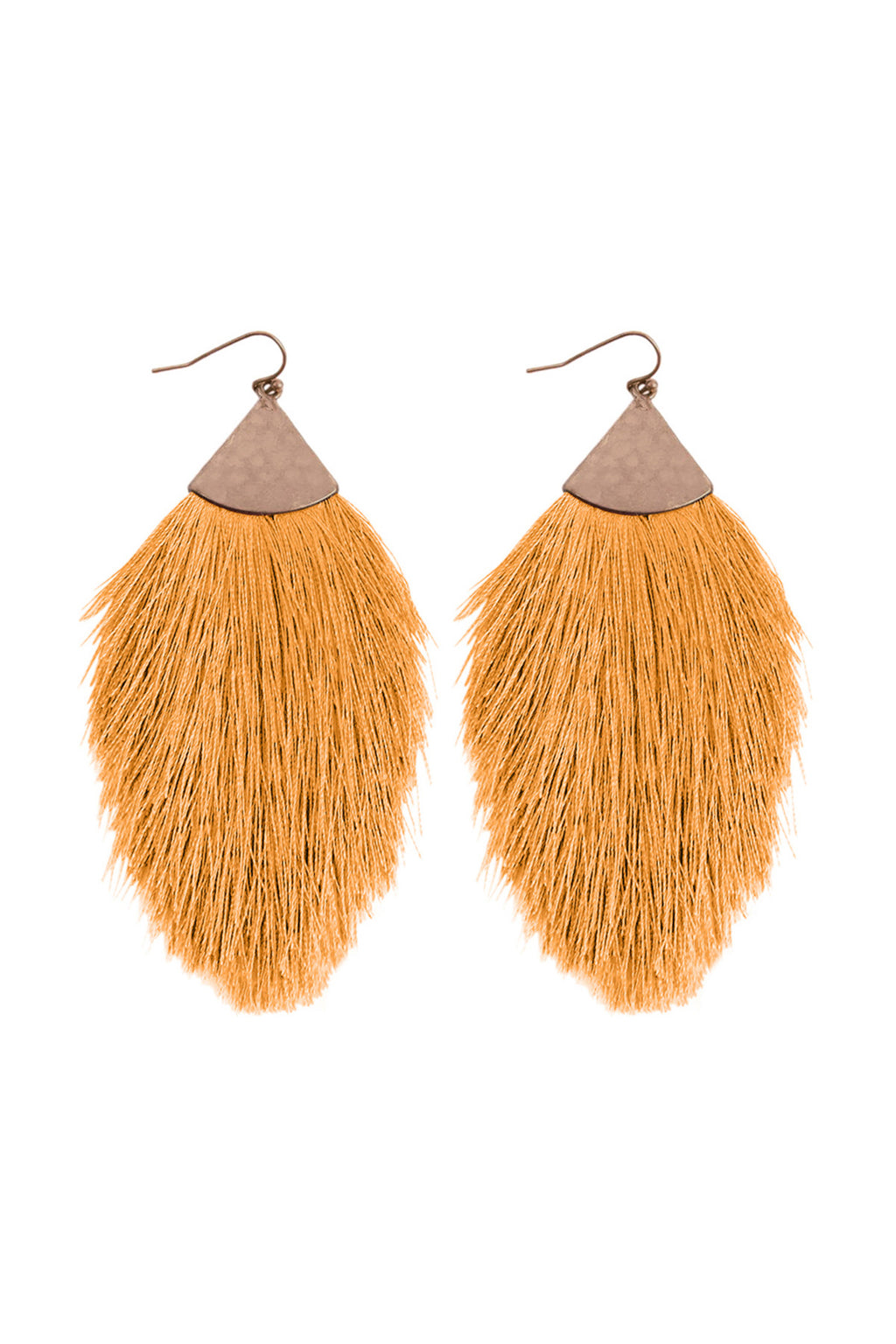 Mustard Tassel Drop Earrings - Pack of 6
