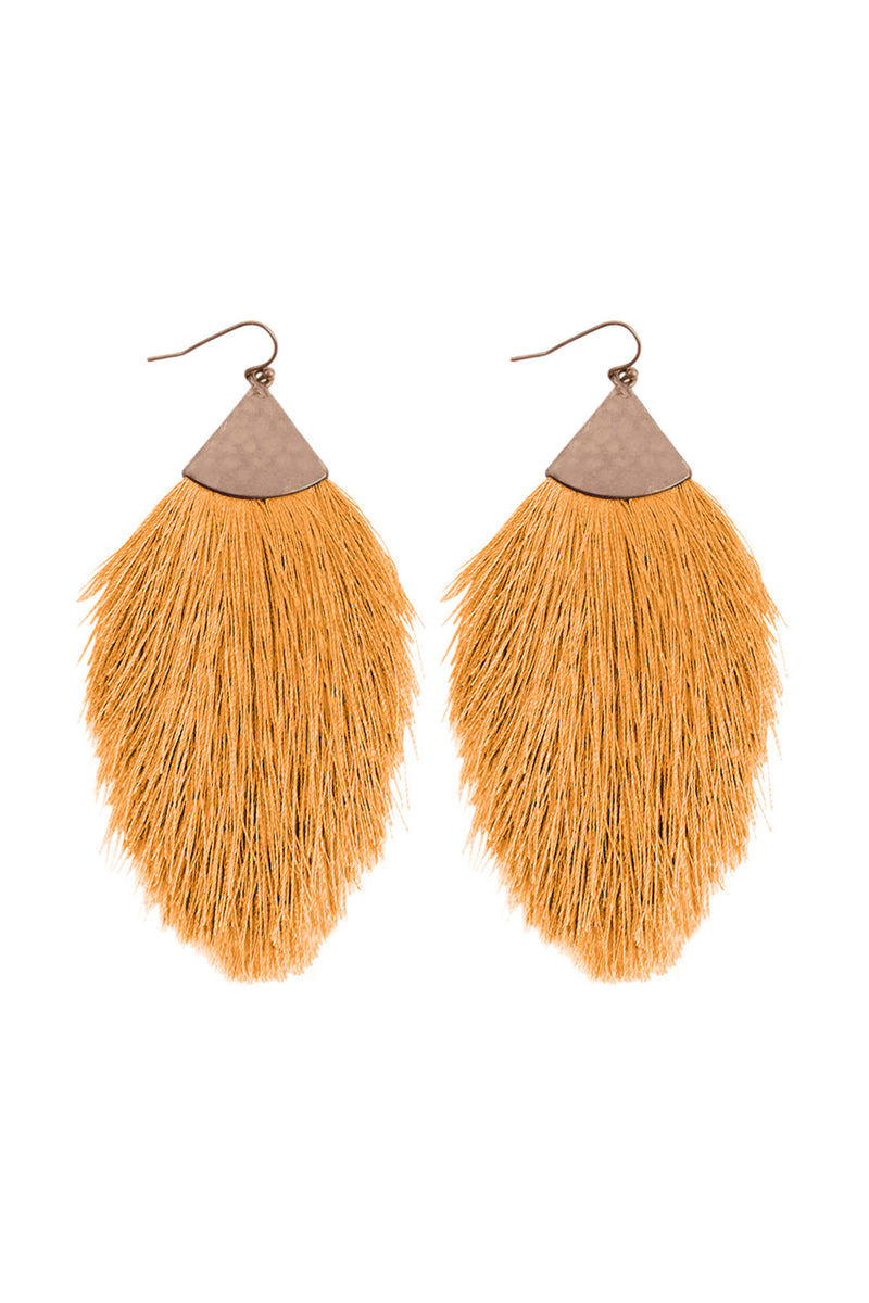 Mustard Tassel Drop Earrings - Pack of 6