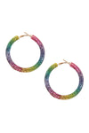 Multicolor Rhinestone Coated Hoop Earrings - Pack of 6
