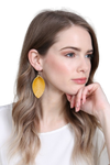 Mustard Pinched Teardrop Hook Drop Earrings - Pack of 6