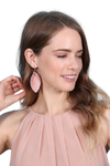 Pink Pinched Teardrop Hook Drop Earrings - Pack of 6