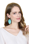 Turquoise Pinched Teardrop Hook Drop Earrings - Pack of 6