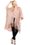 Rose Metallic Colored Tassel Beach Kimono - Pack of 6