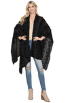 Black Metallic Colored Tassel Beach Kimono - Pack of 6