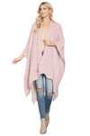 Leaf Print Inline Boho Open Front Kimono Pink - Pack of 6