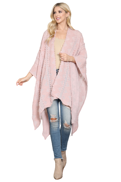 Zigzag Pompom Palmer Kimono Pink - Pack of 6