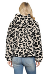 Leopard Print Faux Fur Hoodie Jacket Brown - Pack of 6