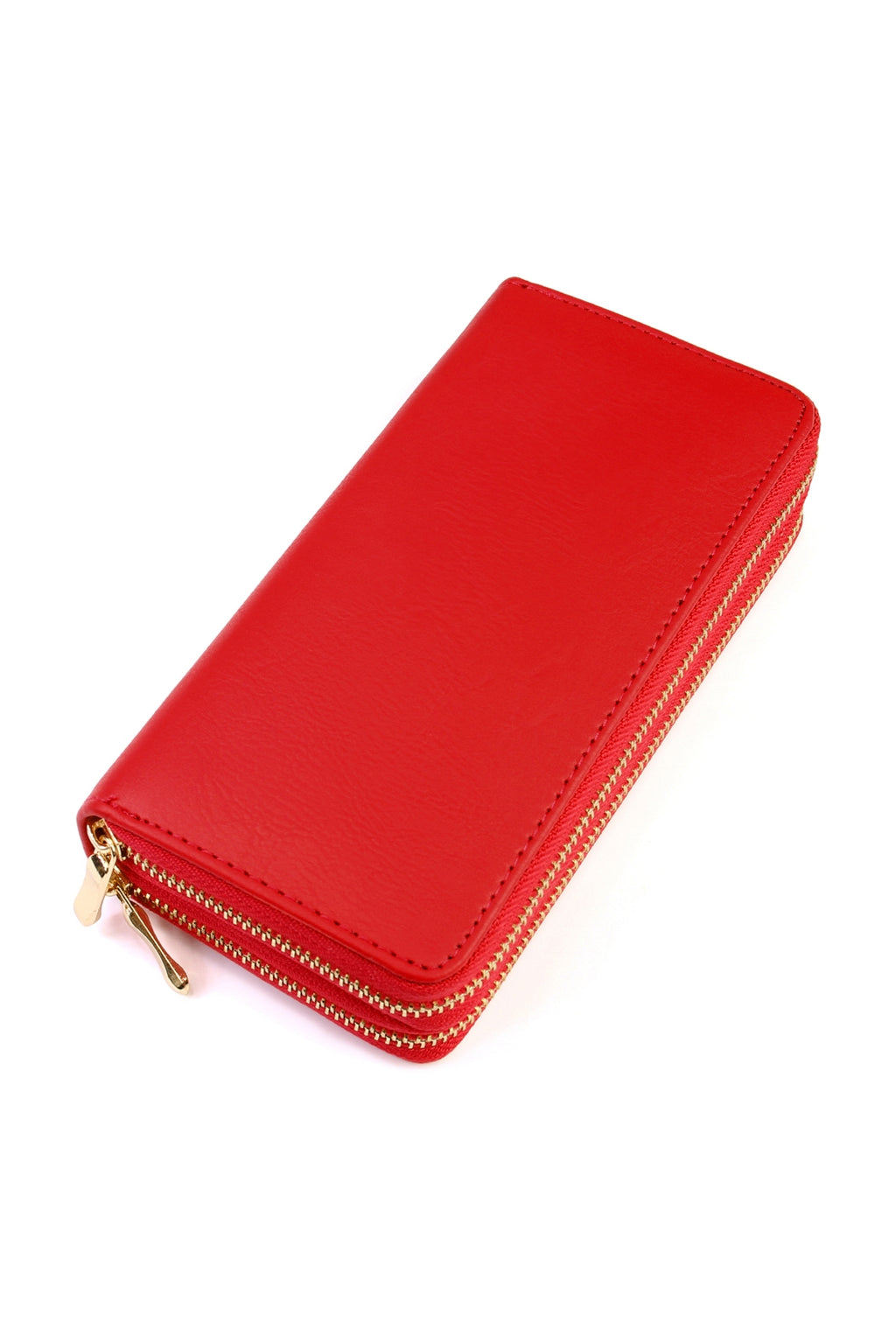 Red Double Zipper Wallet - Pack of 6