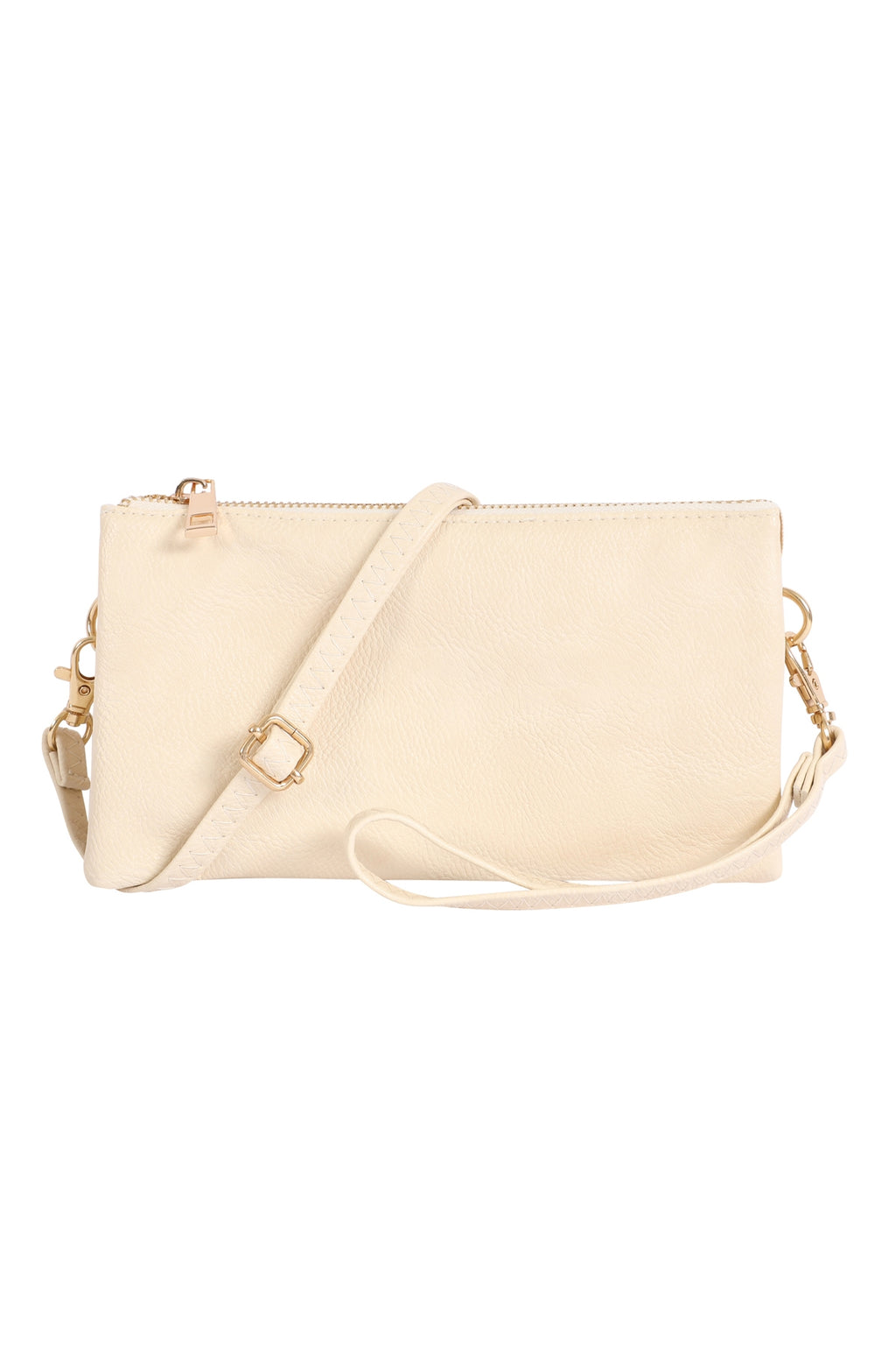 Leather Crossbody Bag with Wristlet Beige - Pack of 6