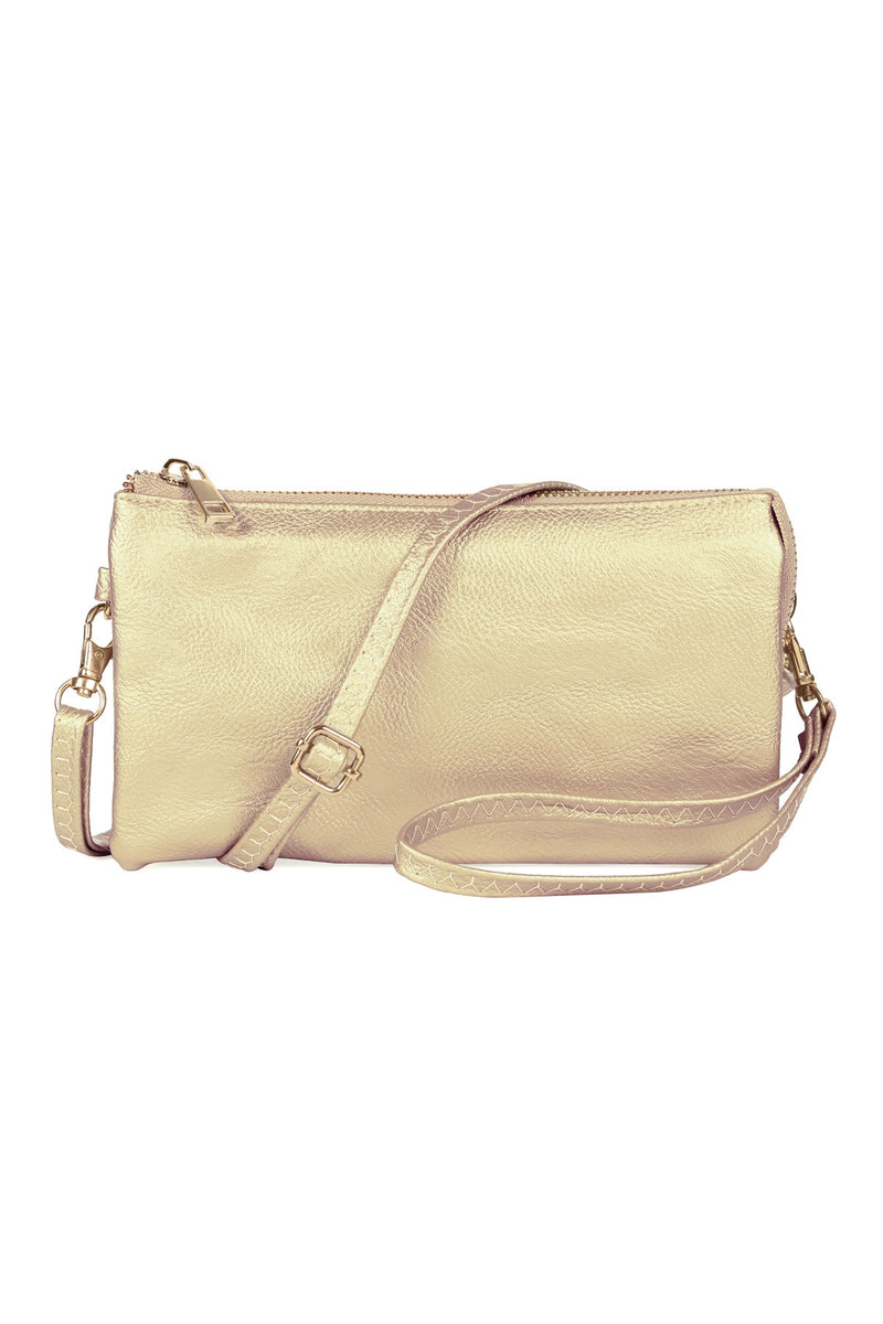 Leather Crossbody Bag with Wristlet Gold - Pack of 6