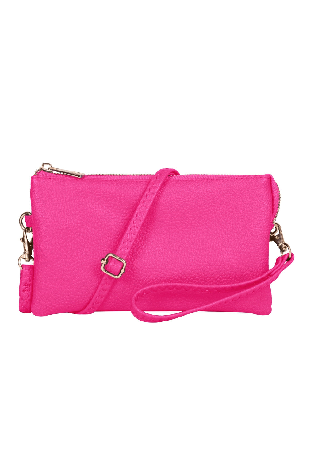Leather Crossbody Bag with Wristlet Hot Pink - Pack of 6