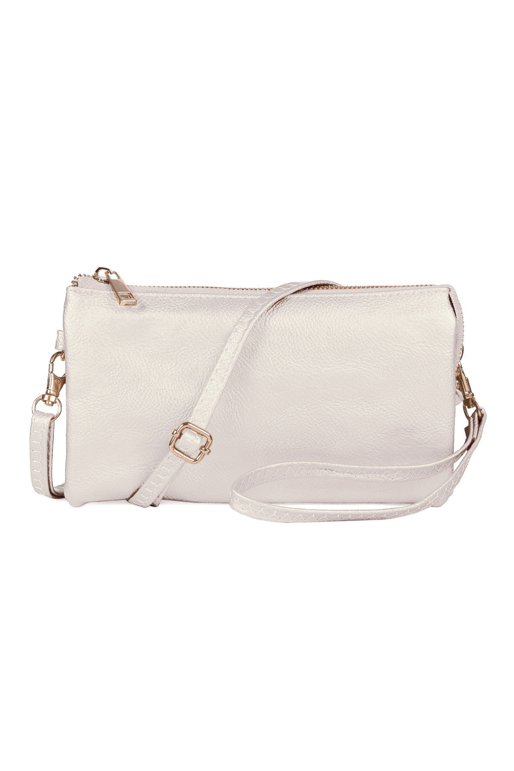 Leather Crossbody Bag with Wristlet Ivory - Pack of 6