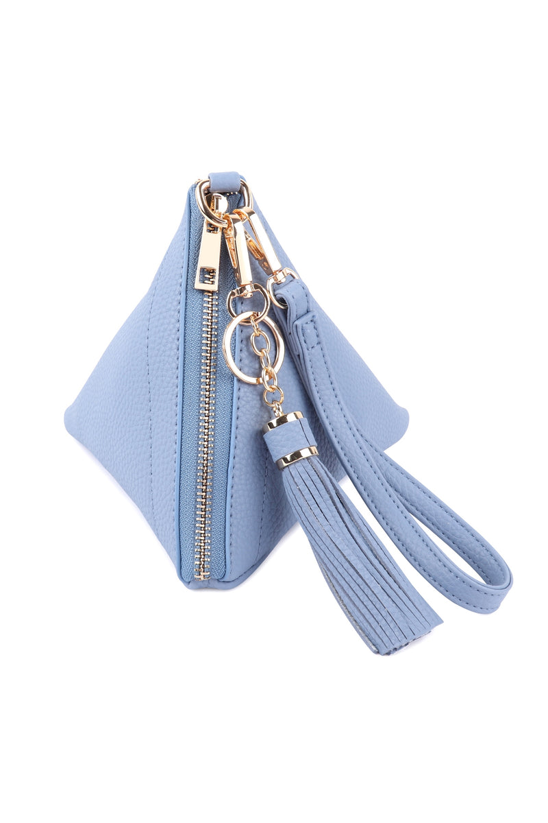 Pyramid Shape Leather Wristlet Bag Blue - Pack of 6