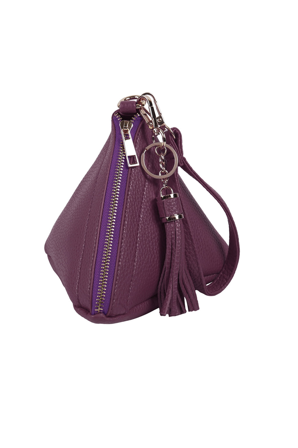 Pyramid Shape Leather Wristlet Bag Dark Purple - Pack of 6