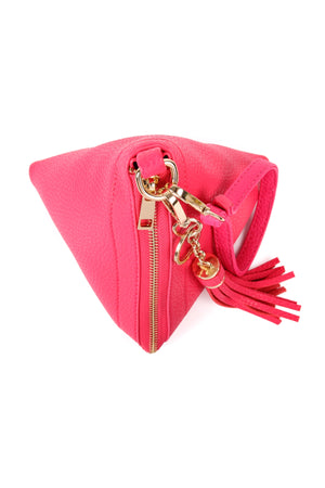 Pyramid Shape Leather Wristlet Bag Fuchsia - Pack of 6