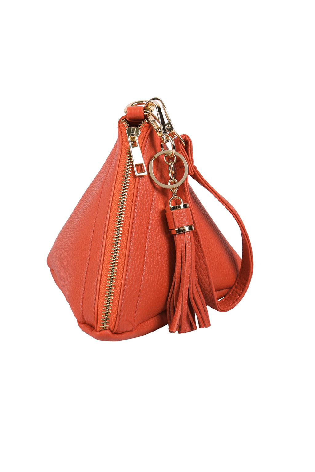 Pyramid Shape Leather Wristlet Bag Orange - Pack of 6