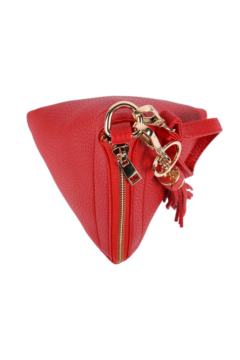 Pyramid Shape Leather Wristlet Bag Red - Pack of 6