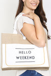 Hello Weekend Tote Bag White - Pack of 6