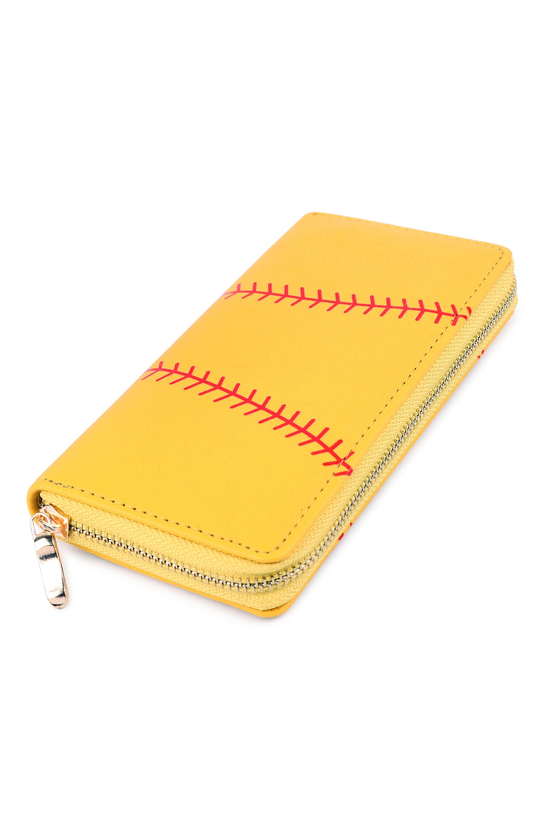 Sports Zipper Leather Wallet Softball - Pack of 6