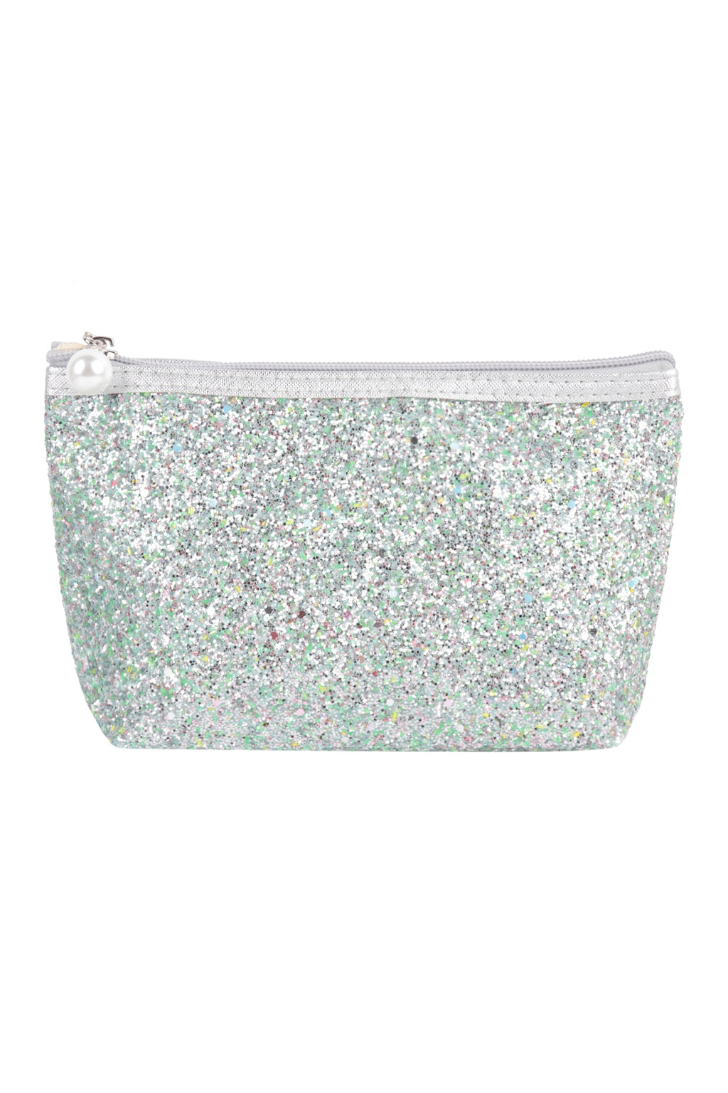 Glitter Cosmetic Pouch Bag White - Pack of 6