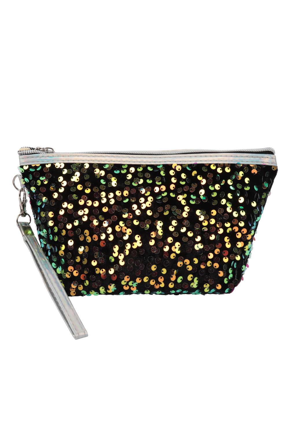 Sequin Glitter Cosmetic Pouch Black - Pack of 6