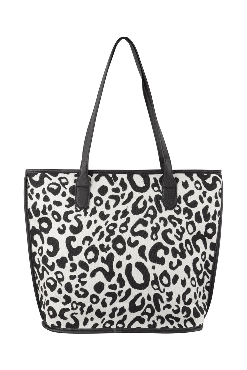 Leopard Print Tote Bag Black - Pack of 6