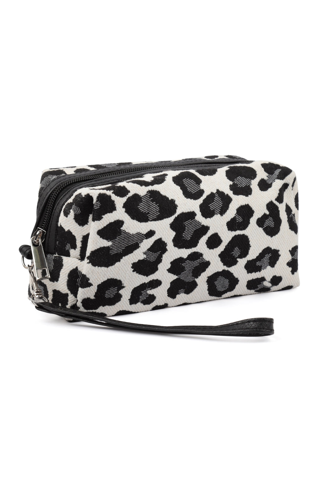 Rectangular Leopard Print Cosmetic Pouch Black - Pack of 6