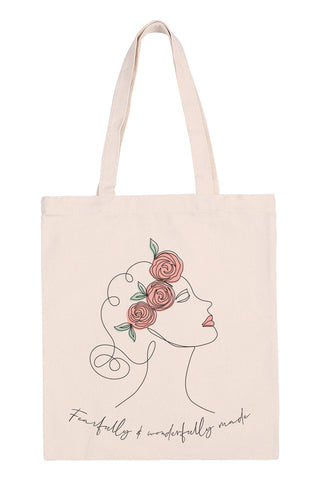 Merry and Bright Christmas Minimalist Print Tote Bag - Pack of 6