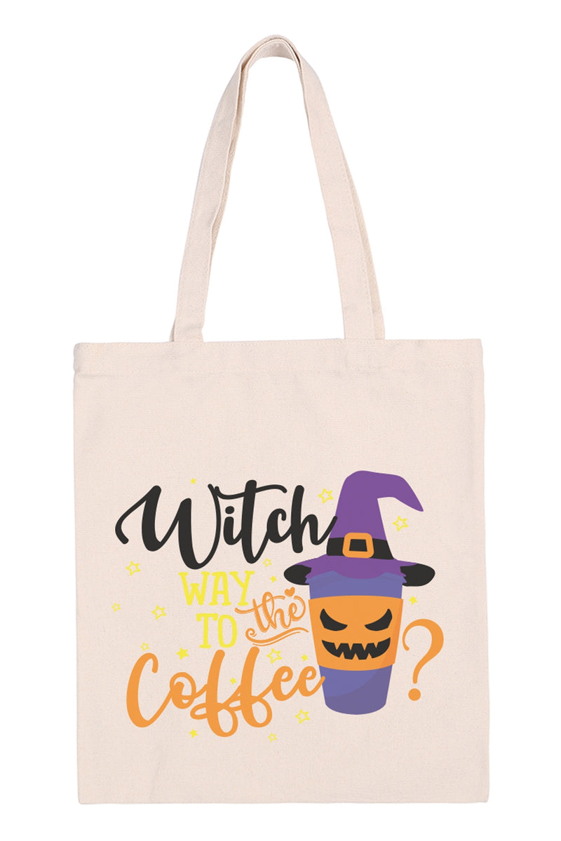Witch Way to the Coffee? Print Tote Bag - Pack of 6