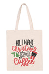 Christmas Happy Holidays Minimalist Print Tote Bag - Pack of 6