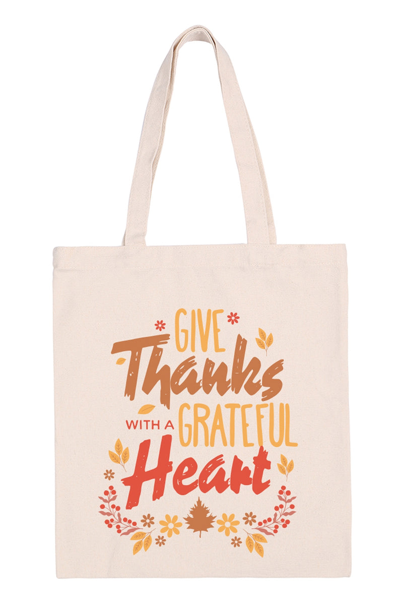 Give Thanks Print Tote Bag - Pack of 6