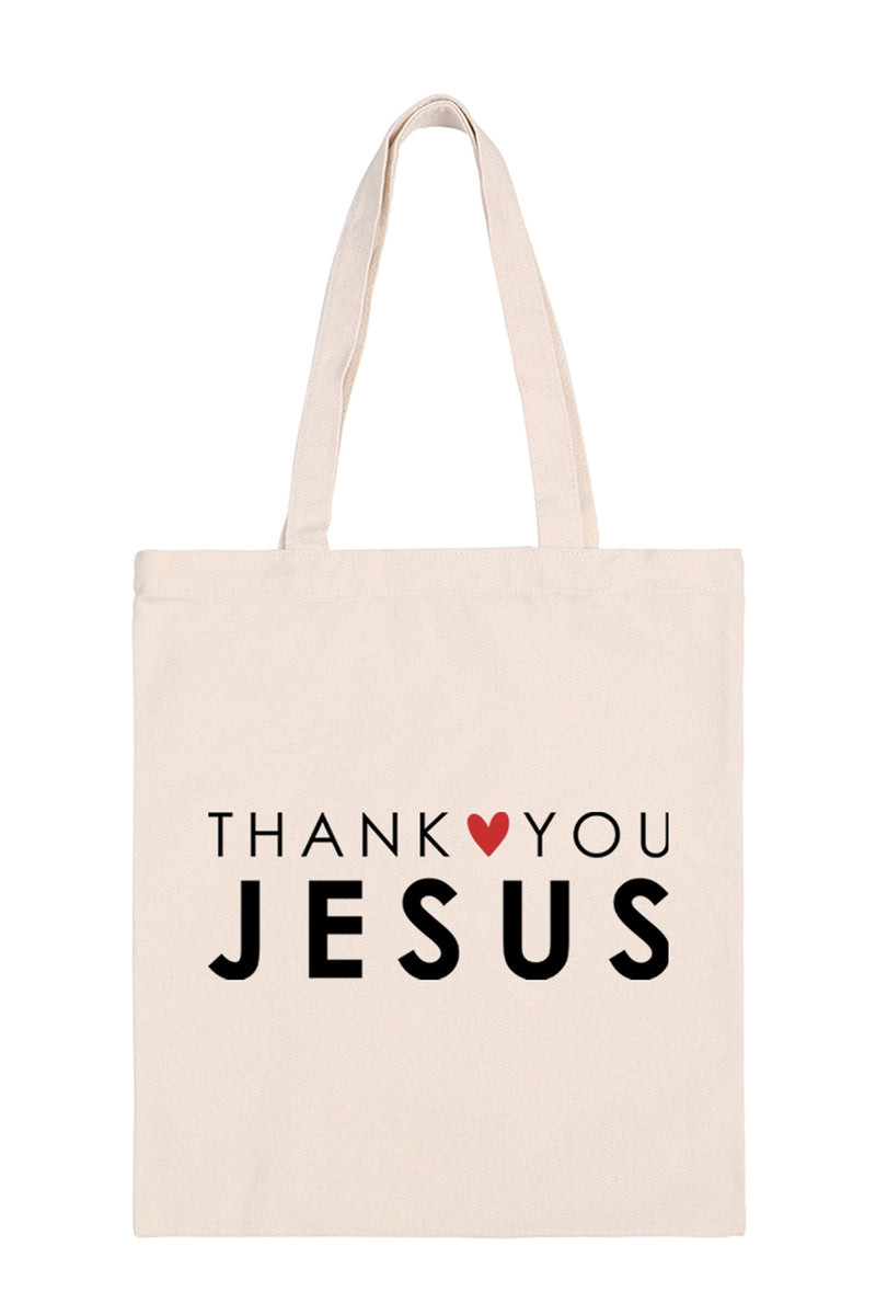 Thank You Jesus Print Minimalist Fashion Tote Bag - Pack of 6
