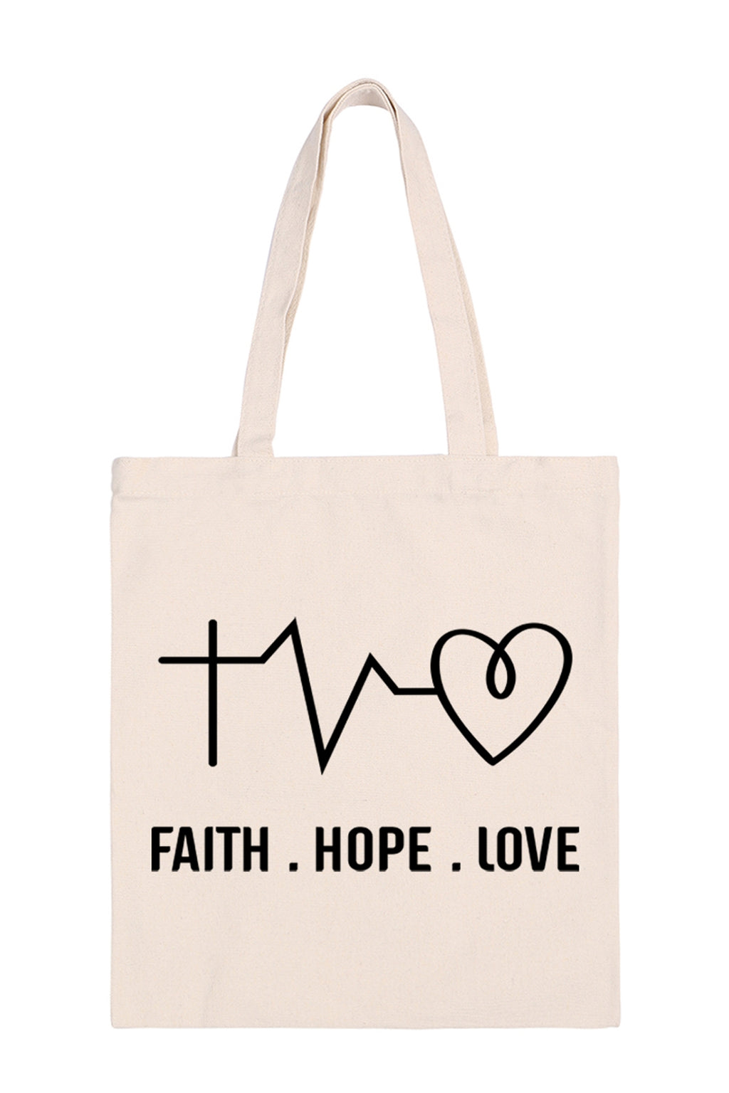 Faith, Hope, Love Print Minimalist Fashion Tote Bag - Pack of 6