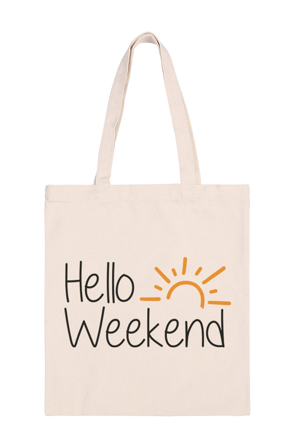 Hello Weekend Print Minimalist Fashion Tote Bag - Pack of 6