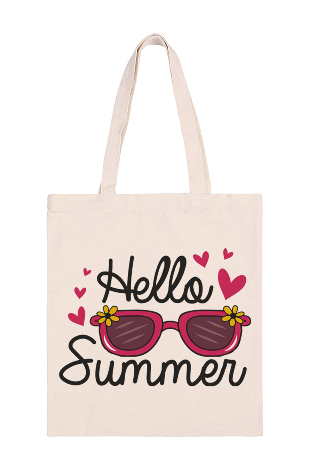 Hello Summer Print Minimalist Fashion Tote Bag - Pack of 6