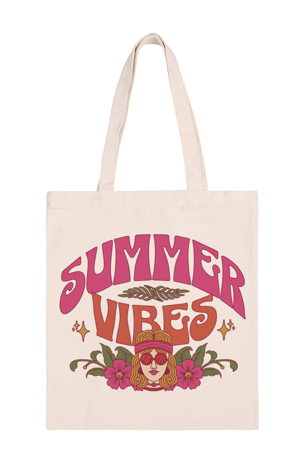 Summer Vibes Print Minimalist Fashion Tote Bag - Pack of 6