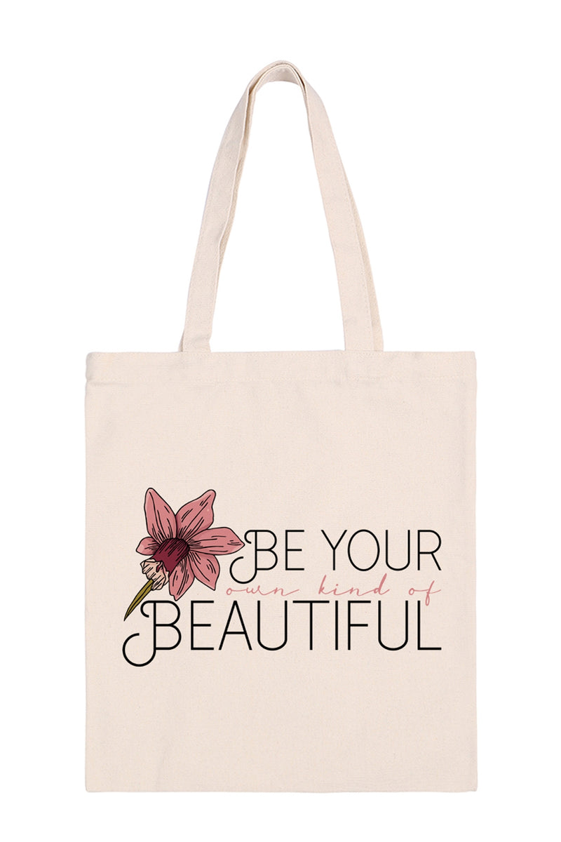 Be Your Own Kind of Beautiful Print Minimalist Fashion Tote Bag - Pack of 6