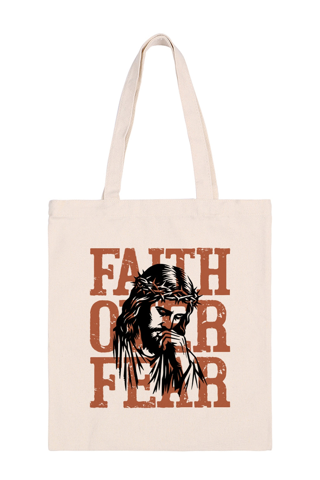 Faith Over Fear Minimalist Fashion Tote Bag - Pack of 6