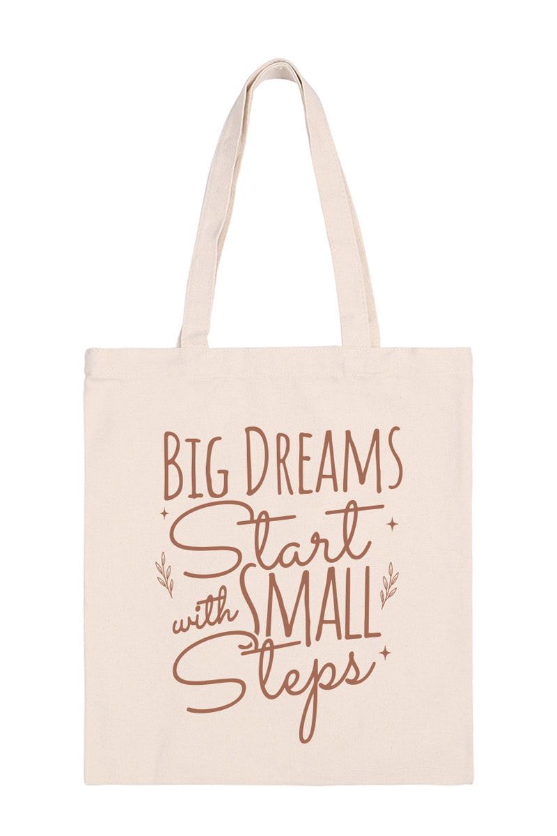 Big Dreams Start with Small Steps Minimalist Fashion Tote Bag - Pack of 6