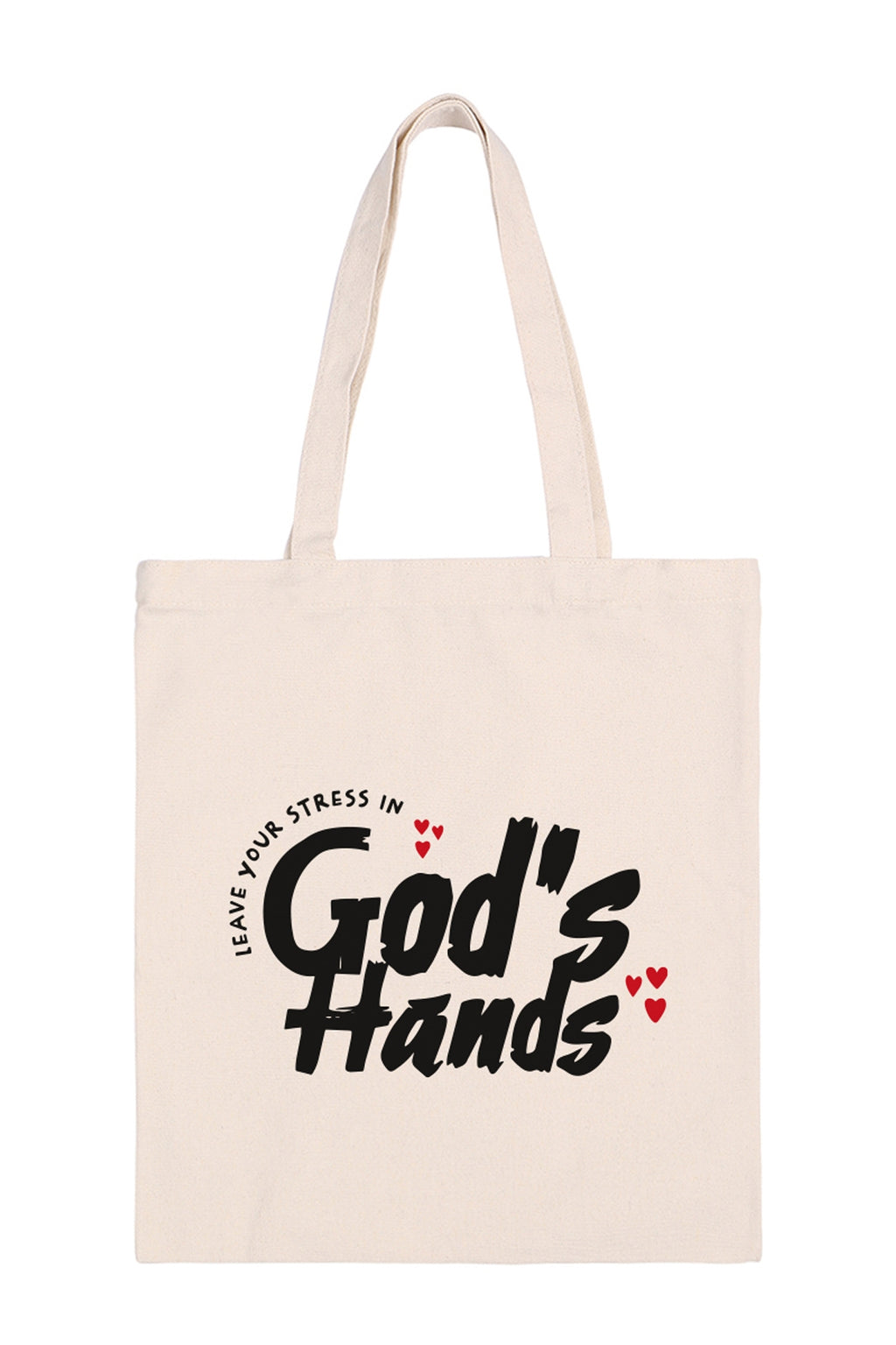 Leave Your Stress in God's Hands Minimalist Fashion Tote Bag - Pack of 6