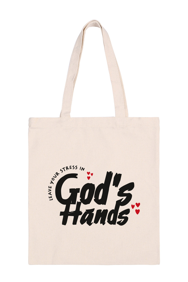 Leave Your Stress in God's Hands Minimalist Fashion Tote Bag - Pack of 6